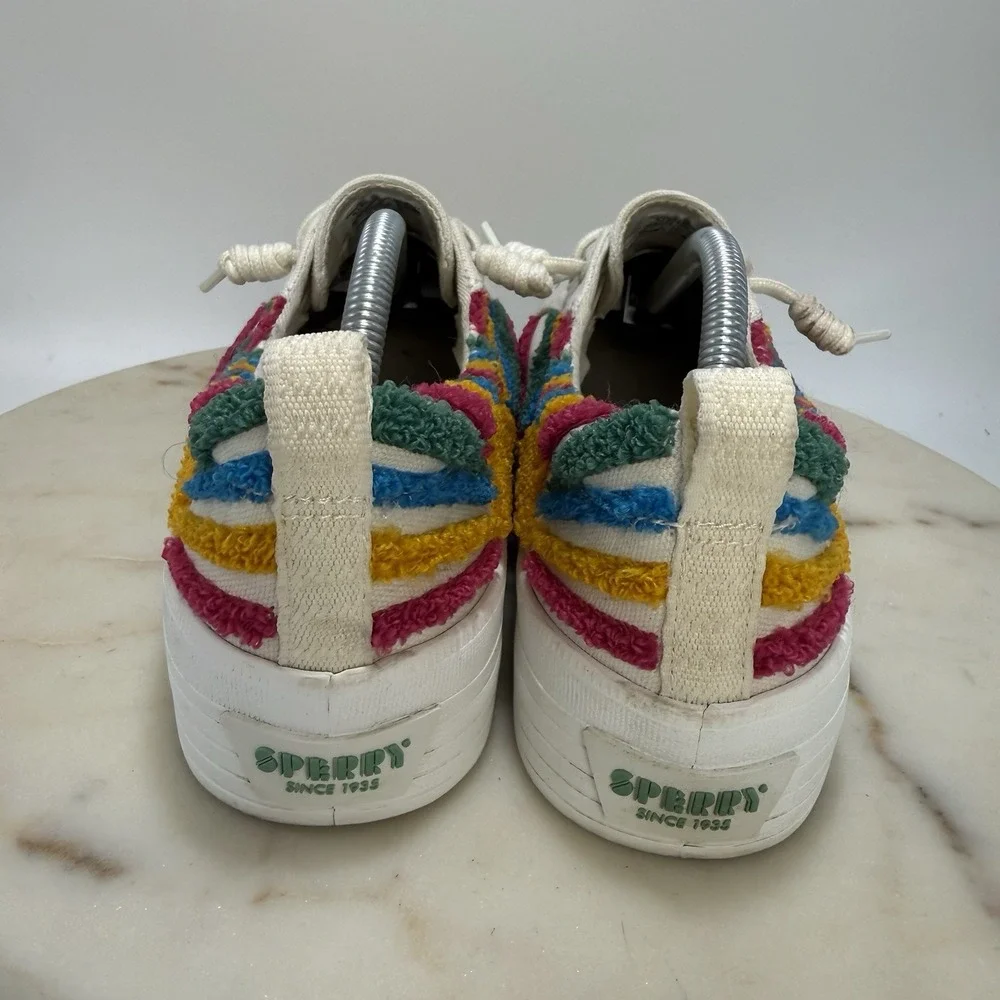Sperry Womens SeaCycled Crest Vibe Platform Sneakers Size 8 Rainbow Pride
